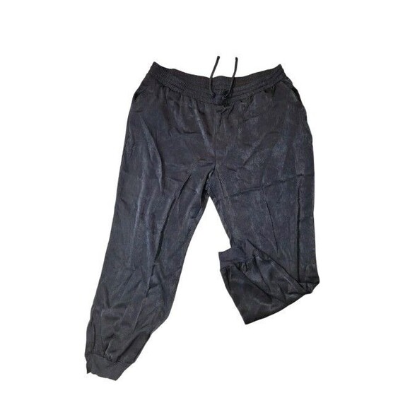 Black AnyBody Tall Satin Jogger Pants Side Pockets New Casual Lounge XL - Picture 2 of 15